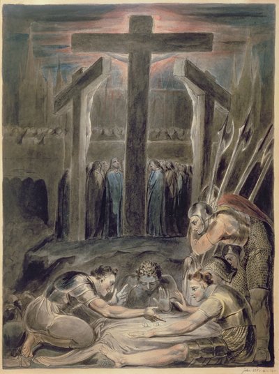 I soldati che tirano a sorte per le vesti di Cristo, 1800 da William Blake